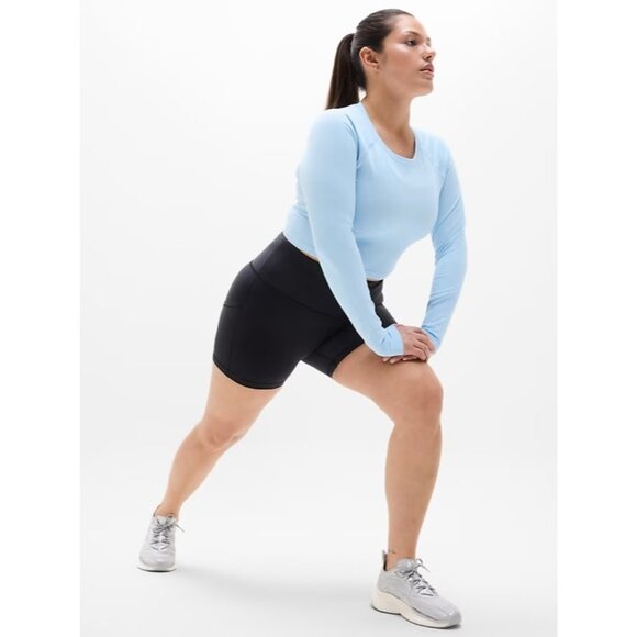 Athleta M Momentum Flex Crop Top Mist Blue Medium - Picture 4 of 6